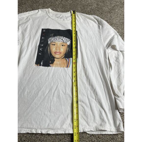 Vintage FRCHS LA X Aaliyah Graphic White Long Sleeve T Shirt Unisex Large - Picture 5 of 5